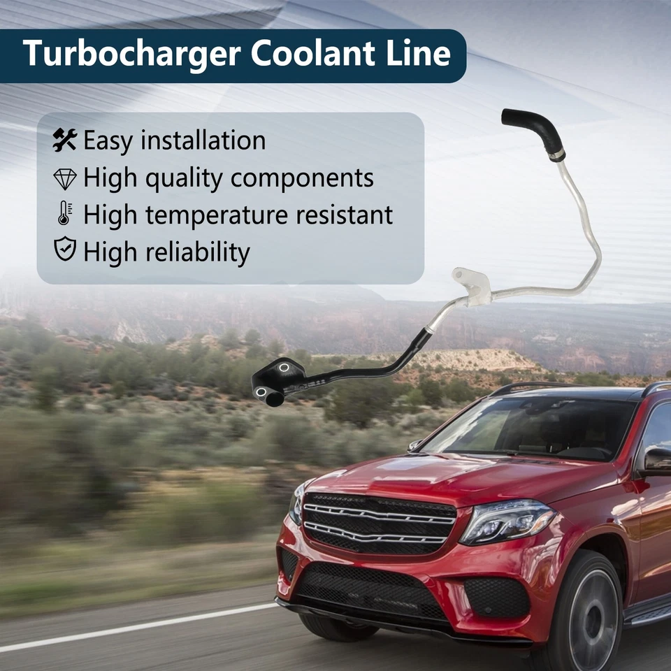 Turbo Turbocharger Coolant Tube Left for 2013-2014 Mercedes-Benz GL450 - Image 3 of 4