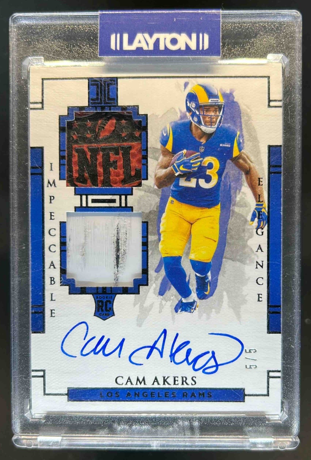 Cam Akers Panini Impeccable #125 Helmet/Patch Autograph