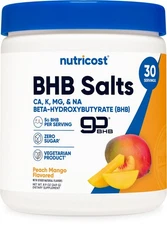 Nutricost BHB Salts Drink Mix (30 Servings, Peach Mango Flavored)