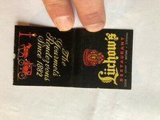 OLD Vintage "LUCHOW'S" Restaurant New York City matchbook MADE IN USA