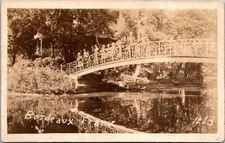 Bridge Over Pond Bordeaux France RPPC