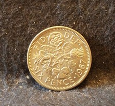 1967 Great Britain 6 pence, Elizabeth II, nice choice UNC, KM-903 GB8 
