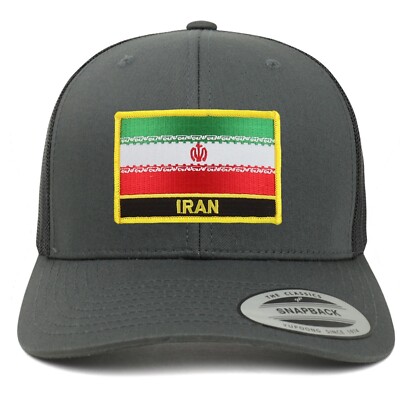 Iran Flag Patch Retro Trucker Mesh Cap  - Free shipping