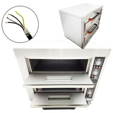 220V Commercial Stainless Steel Large Double Oven Electric Pizza Oven Bread Oven