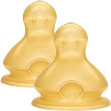 NUK First Choice+ Baby Bottle Teat, 6-18 Months, Latex with Large Feed Hole,