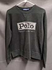 Polo Ralph Lauren Black Pullover Logo Crewneck Sweater Size Small
