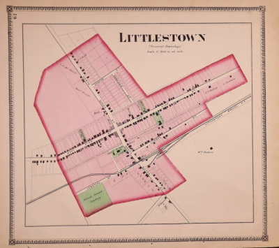 1872 Plat Map ~ LITTLESTOWN, ADAMS Co., PENNSYLVANIA (13x15)-#023