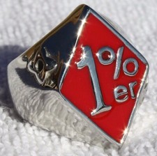 1 er One Percent, Red, Outlaw Biker Ring,Stainless 7,8,9,10,11,12,13,1415
