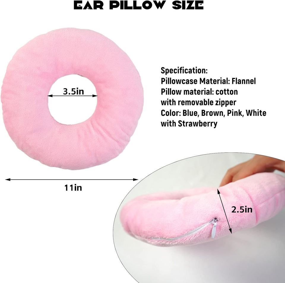 Ear Piercing Pillow for Side Sleepers，Small Pillow with Ear Hole Donut
