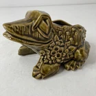 Vintage Midcentury  McCoy Pottery Frog Planter 1950's era - Olive Green
