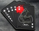 Ace Of Spade Dead Mans Hand Gothic Skull 3D PVC Rubber Patch (MTD8)