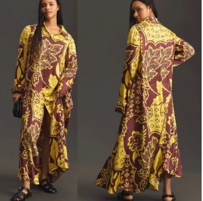 NEW Anthropologie Corey Lynn Calter Long-Sleeve Printed Maxi Shirt Dress Brown | eBay NEW Anthropologie Corey Lynn Calter Long-Sleeve Printed Maxi Shirt Dress Brown | eBay