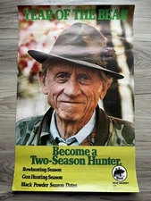 SUPER RARE!  🏹 Fred Bear “Year Of The Bear” 1982 Bowhunting Bear Archery Poster