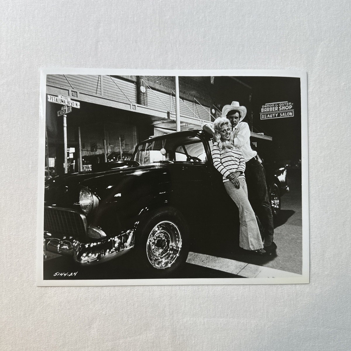 American Graffiti Harrison Ford Debralee Scott With 55 Chevy 8x10