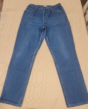 LL Bean Womens mom Jeans 16 Tall Original Fit Relaxed Dark Blue Denim Cotton