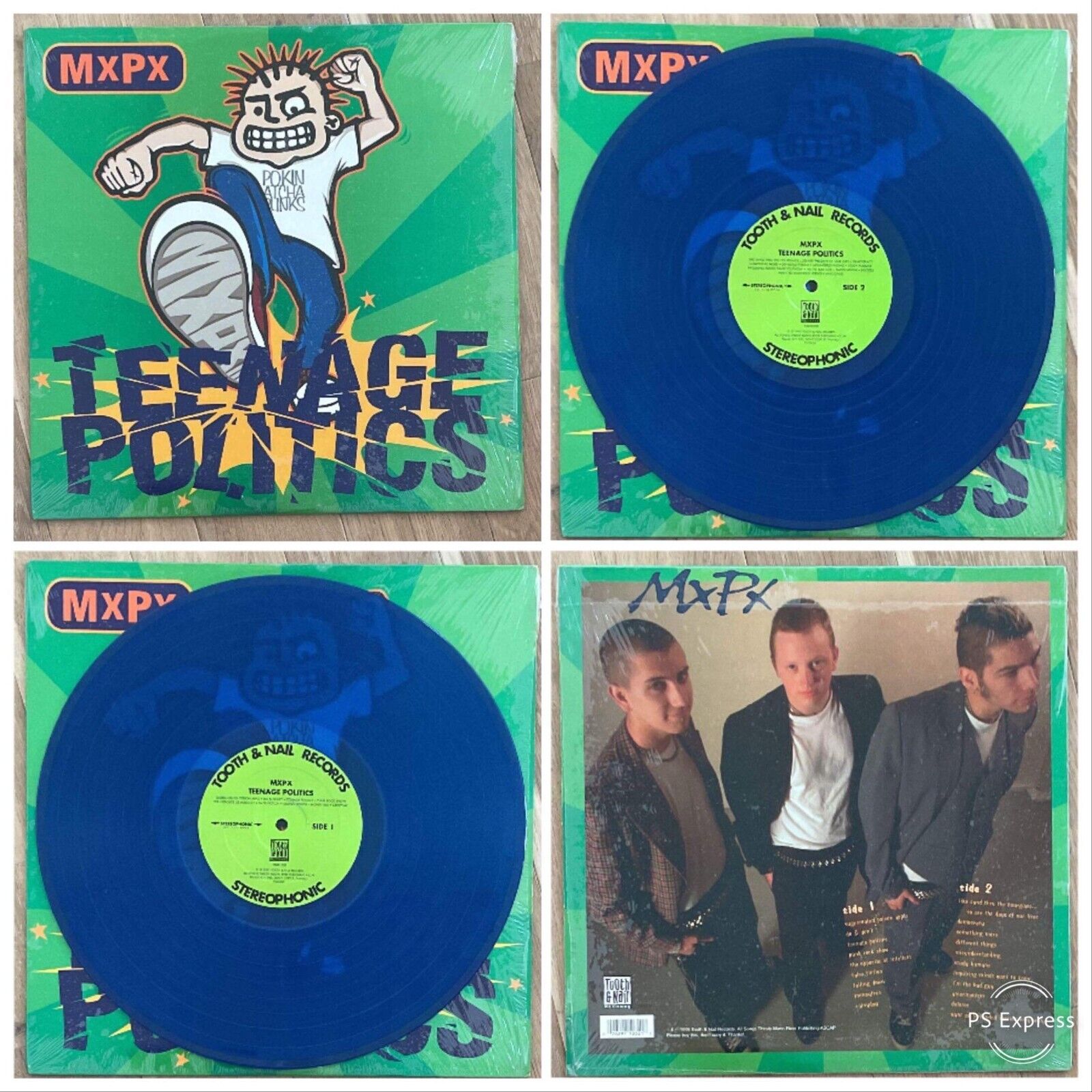 MxPx / Teenage Politics 12" Light Blue Vinyl 1995 US Edition LP Tooth & Nail