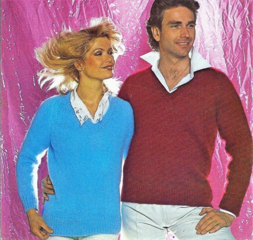 V neck Sweater Jumper KNITTING PATTERN 
