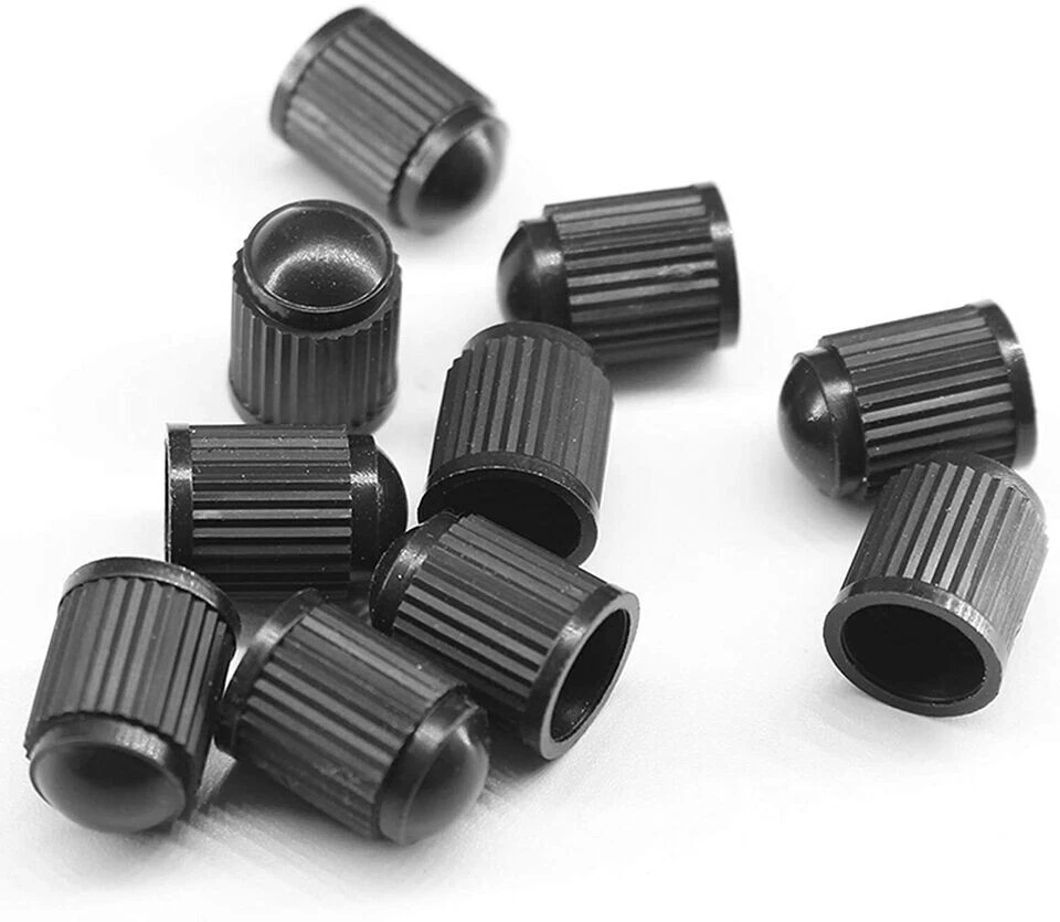 8x DUST AIR VALVE TYRE CAP BLACK PLASTIC COVERS CAR BIKE WHEEL & MOTORBIKE NEW - Image 4 of 4