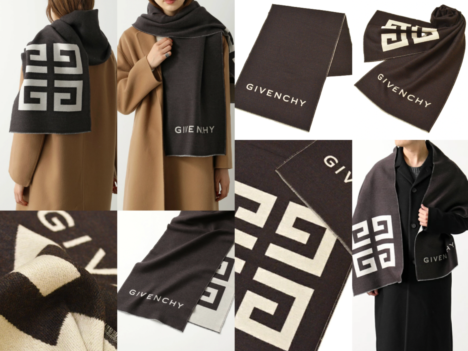 Givenchy Unisex Wool Silk 0.1oz Logo Scarf For Stole Cloth | eBay