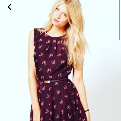 asos red skater dress ASOS Design - Puff Sleeve Chiffon Mini Skater Dress - Women - Polyester - 4 US