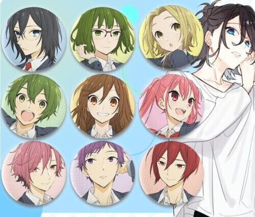 9pcs Anime Horimiya Hori Kyouko Miyamura Izumi Pin Bedge Badge