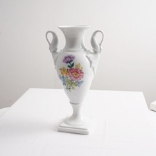 AK Kaiser Porzellan Vase Schwanenhals Blumendekor ca. 23,5 cm Höhe