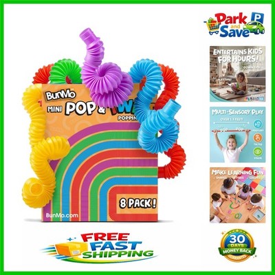 Endless Fun with 8 Assorted Pop Tubes - STEM Learning & Sensory Play for Kids 3+