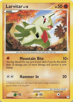 Larvitar Common Mysterious Treasures 87/123 HP Normal DMG *READ DESC*