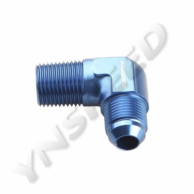 US SHIP 90 Degree AN10 -10AN Male To 1/2'' NPT Fuel Hose Fitting Adapter Blue