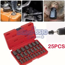 Multi-spline Screw Extractor Set Hex Head Bit Socket Wrench Bolt Remover 25pcs