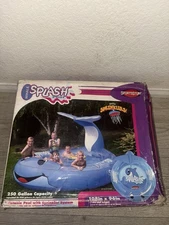 New Sealed Inflatable Splash Whale Pool Kid’s Sportstuff 108In X 92In 25 Gallons