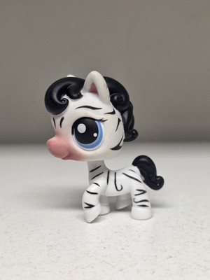 Littlest Pet Shop~#392~Horse Zebra~White Black Stripe~Blue Eyes~Around The World