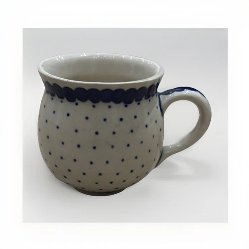 Vintage Polish Bolesławiec Pottery Bubble Mug Hand Made In Poland