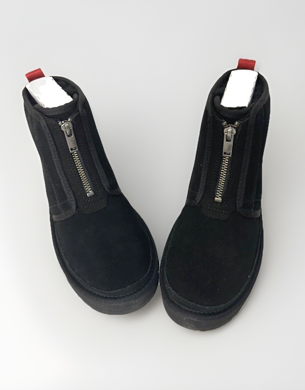 UGG Women's Neumel Zip Platform Boots US 7 Black Suede NIB image 3