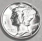 1942 P MERCURY DIME SUPERB GEM BU  No Reserve  *J1832