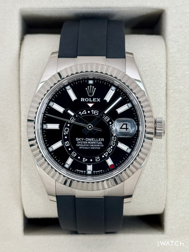 2025 Rolex Sky-Dweller 42mm 336239 White Gold Oysterflex Black Dial