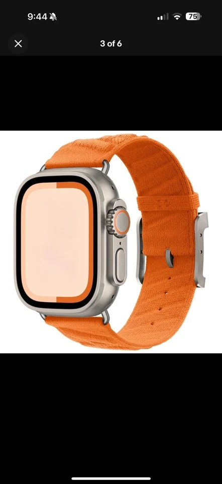 Correa de reloj de nailon con hebilla de titanio para Apple Watch Hermes Ultra 1/2 49 mm Foto 3 de 4