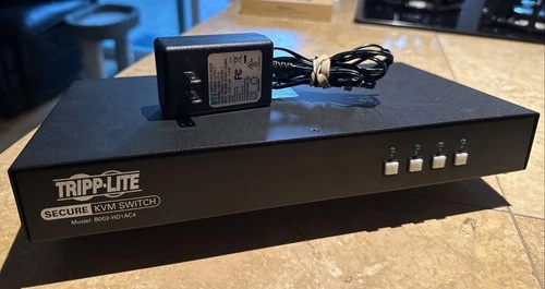 Tripp Lite Secure KVM Switch DisplayPort 4-Ports 4K Certified Audio B002-HD1AC4