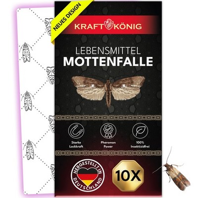 KRAFTKÖNIG Lebensmittelmottenfalle 10 Stück hochwirksame Pheromonfalle