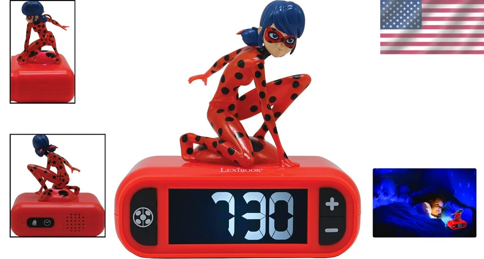 Miraculous Ladybug Alarm Clock with Night Light - Image 2 of 4