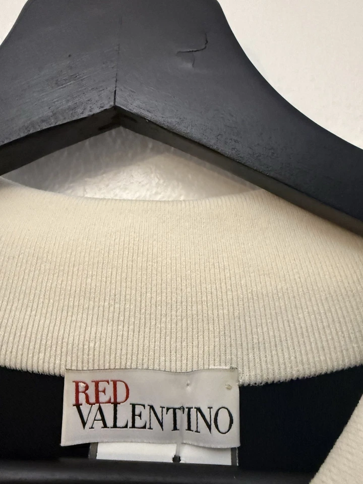 RED Valentino A-Line Mini Black Knit Sweater Dress Shirt Sleeve Stretchy Sz XL - Image 4 of 4