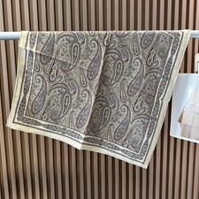 70 Cashmere 30 Silk Shawl Scarf White Paisley Neckerchief Bandana wrap 65 65cm