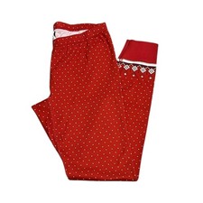 Hanna Andersson Heritage Fair Isle Red Long John PJ Pajama Pant Medium
