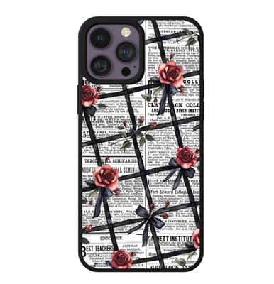 Vintage Newspaper Roses and Bows Phone Case Durable Shockproof Protective