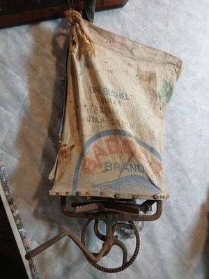 #ad #ad Primitive Seed Sower Hand Crank Farm Tool Country Barn Decor Badger $27.50