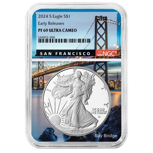 2024-S Proof $1 American Silver Eagle NGC PF69UC ER San Francisco Core