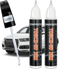 White Car Paint Touch Up Pen, Touch Up Paint for Cars with Varnish White+Varnish