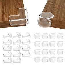 30 Pack Clear Baby Corner Protectors, LShaped  Spherical Furniture Edge Guar...
