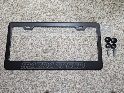 Mazdaspeed Outline Stainless Steel Laser Engraved License Plate Frame