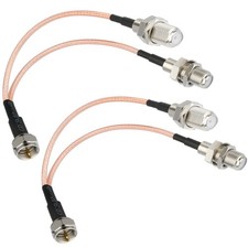 RFAdapter F-Type RG6 Splitter Coax Cable, 2 Pack 75Ohm TV 2 Pack, Black